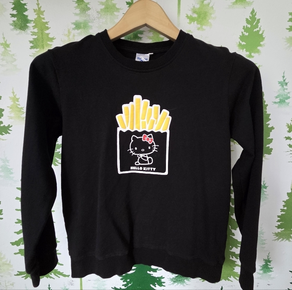 Hello Kitty Black Sweatshirt With French Fries